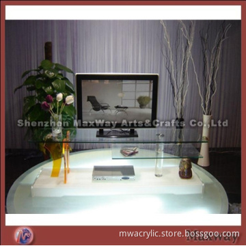 Two layer transparent acrylic TV table/furniture